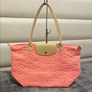 Longchamp Pink Quilted Tote Bag